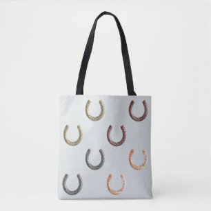Horseshoe Pattern Equestrian Horse Riding Reusable Tote Bag