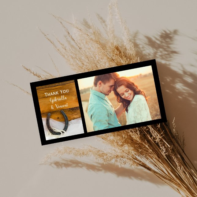 Horseshoe Pearls Country Barn Wedding Thank You Card (Creator Uploaded)