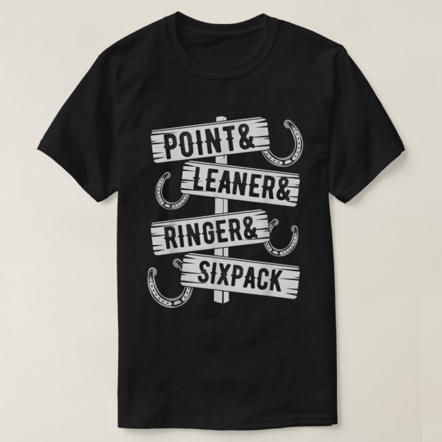 Horseshoe Pitching Tournament Leaner Sixpack Ringe T-Shirt (Design Front)