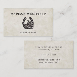 Horseshoe Rose Equestrian Farm Ranch Horse Business Card