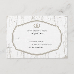 Horseshoe Rustic Barn Wedding RSVP Card