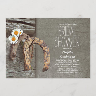Horseshoe rustic country bridal shower invitation
