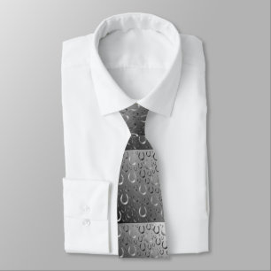 horseshoe, silver, pattern grey, luck, pattern,gre tie