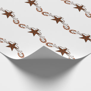 Horseshoe Star Scroll Wrapping Paper