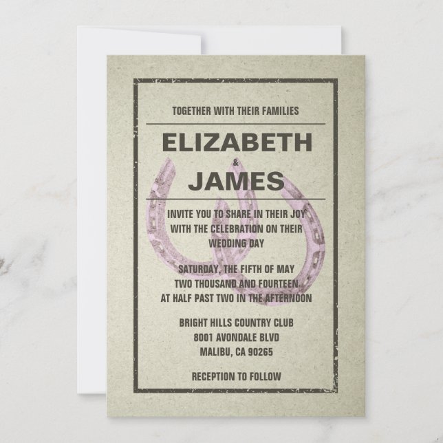 Horseshoe Wedding Invitations (Front)