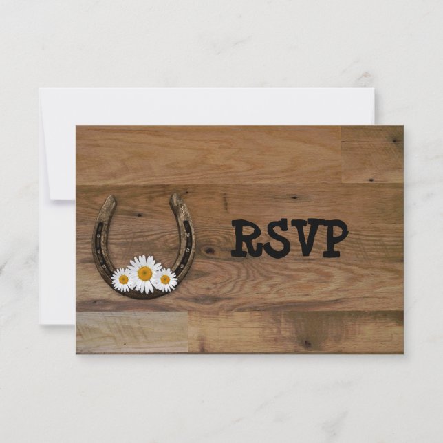 Horseshoe Wedding Reception RSVP Invitation (Front)