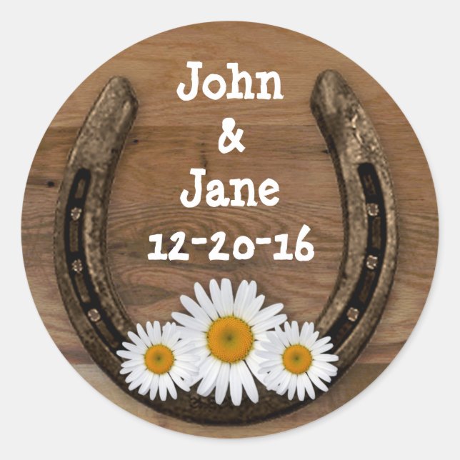 Horseshoe Wedding Sticker (Front)