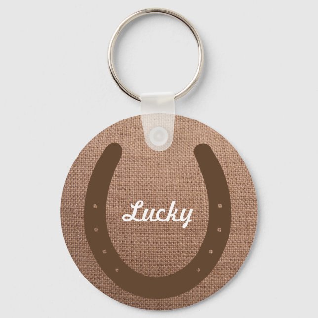 Horseshoe with custom name or initials key ring (Front)