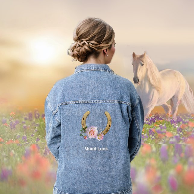Horseshoe with Flowers Denim Jacket (Creator Uploaded)