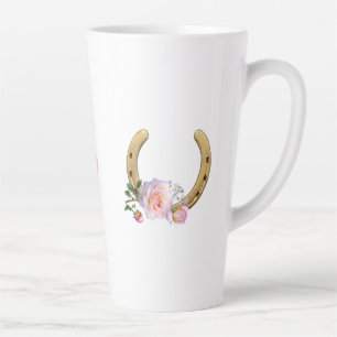  Horseshoe with Flowers & Heart Latte Mug