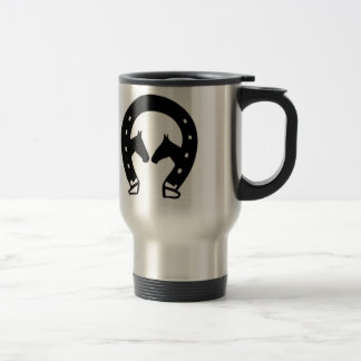 Horseshoe with Horses Travel Mug