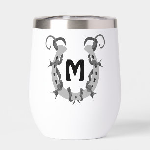 Horseshoe Wrapped in Barbed Wire Monogram