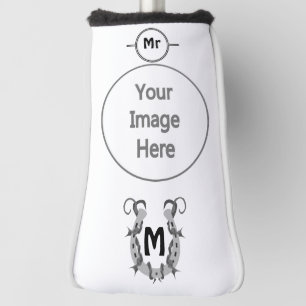 Horseshoe Wrapped in Barbed Wire Monogram Golf Head Cover