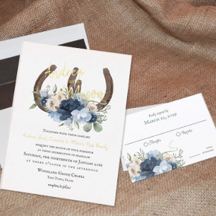 Horseshoes and Dusty Blue Floral