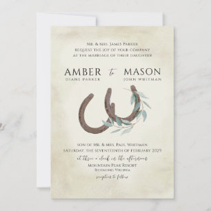 Horseshoes and Greenery Invitation