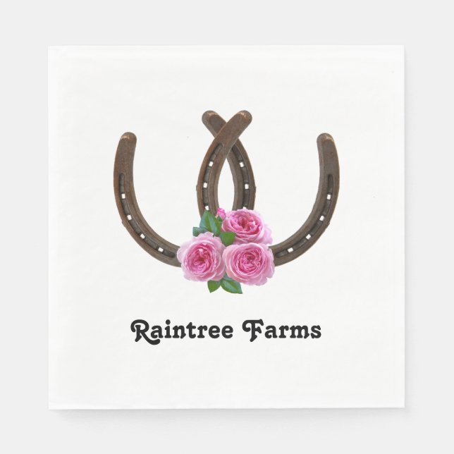 Horseshoes and Roses Napkin (Front)