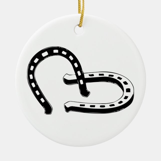 Horseshoes Ceramic Tree Decoration (Front)