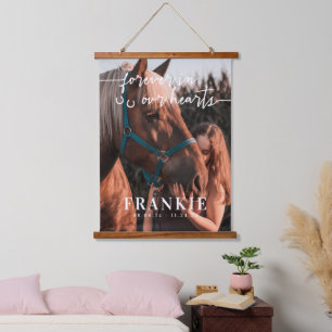 Horseshoes Forever In Our Hearts Photo Memorial Hanging Tapestry