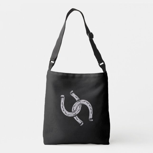 Horseshoes on Black Crossbody Bag (Back)