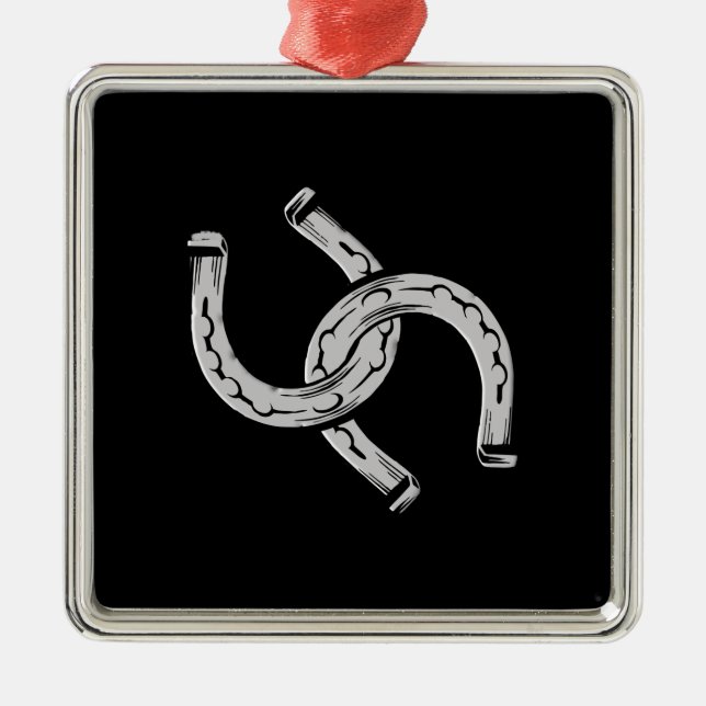 Horseshoes on Black Metal Tree Decoration (Front)