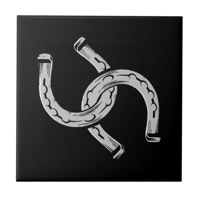 Horseshoes on Black Tile (Front)