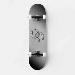 Horseshoes on Silver Gradient Skateboard