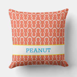 Horseshoes Orange Pet NAME Horse PHOTO Keepsake Cushion