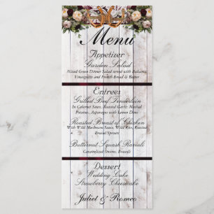 Horseshoes, Ribbon & Lace - Burgundy Wedding Menu