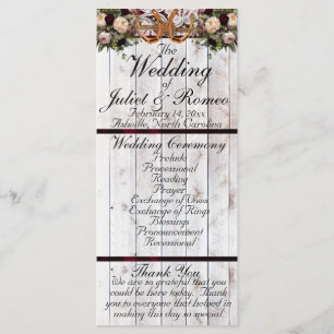 Horseshoes, Ribbon & Lace - Burgundy Wedding Programme