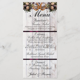 Horseshoes, Ribbon & Lace - Purple Wedding Menu
