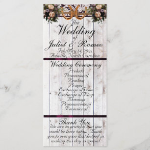 Horseshoes, Ribbon & Lace - Purple Wedding Programme