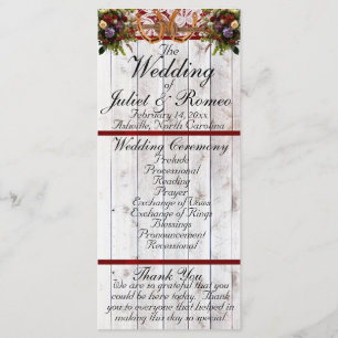 Horseshoes, Ribbon & Lace - Red Wedding Programme