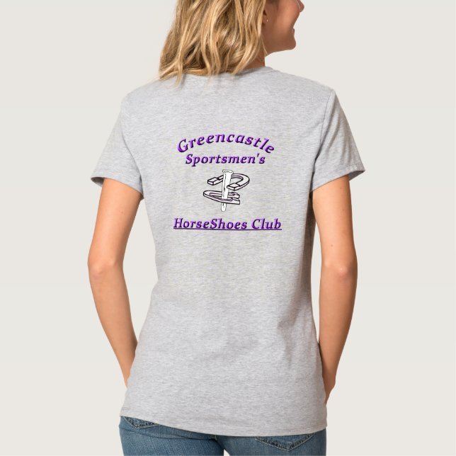 HorseShoes Womens Basic V-Neck T-Shirt (Back)