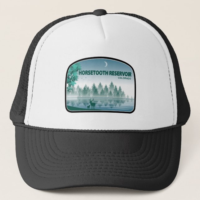 Horsetooth Reservoir Colorado Deer Trucker Hat (Front)