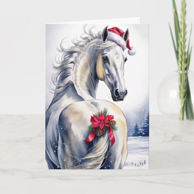  Horsey Christmas Greeting Card  (Front)