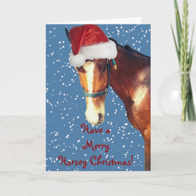 Horsey Christmas Holiday Card (Front)
