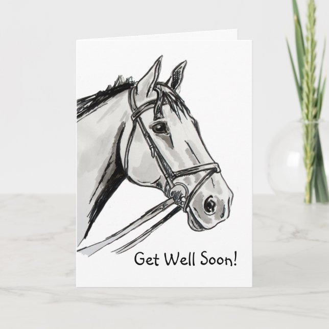 Horsey Get Well Soon Card (Front)