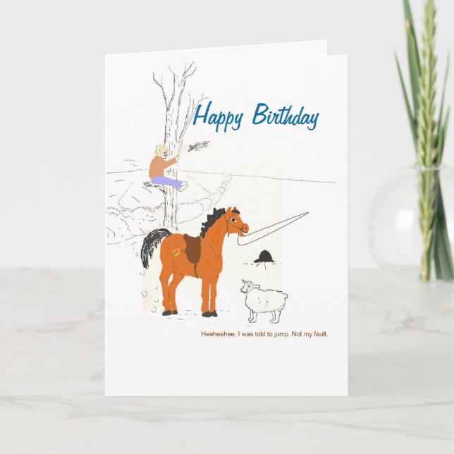 Horsey Joke Birthday Card (Front)