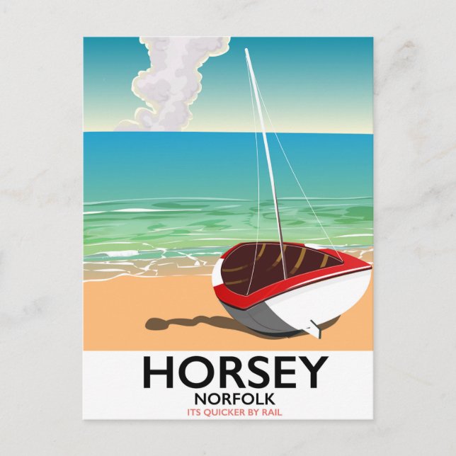 Horsey Norfolk Beach travel poster Postcard (Front)