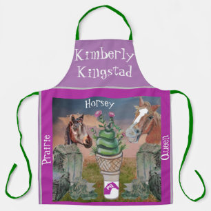 horsey prairie queen, cute cone of grass and thist apron