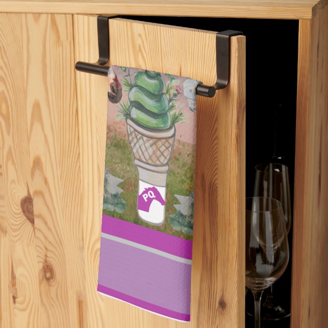 horsey prairie queen, cute cone of grass and thist tea towel (Thirds Fold)