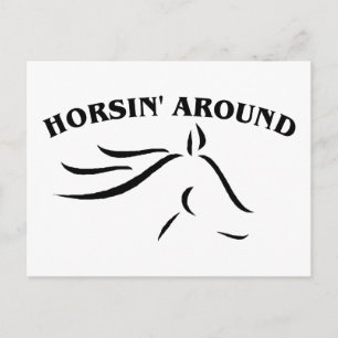 Horsin' Around Postcard