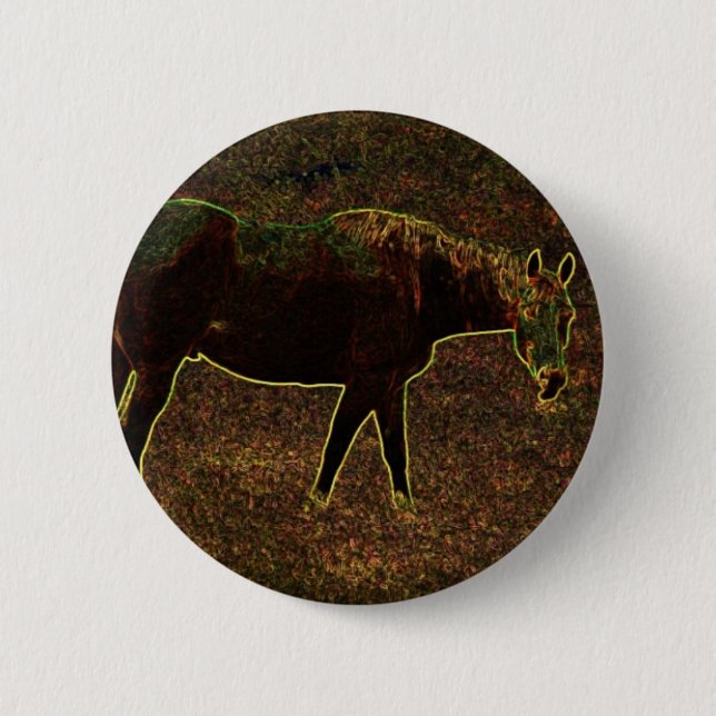 Horsing Around 6 Cm Round Badge (Front)