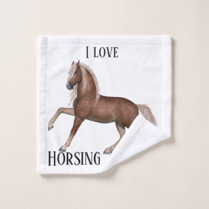 Horsing Around (Light Background) Bath Towel Set