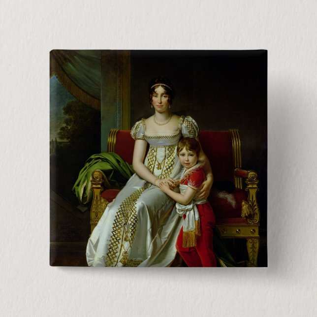 Hortense de Beauharnais and her Son 15 Cm Square Badge (Front)