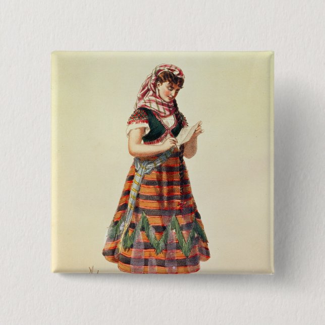 Hortense Schneider 15 Cm Square Badge (Front)