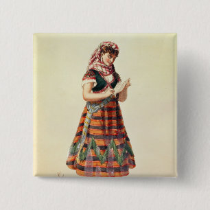 Hortense Schneider 15 Cm Square Badge