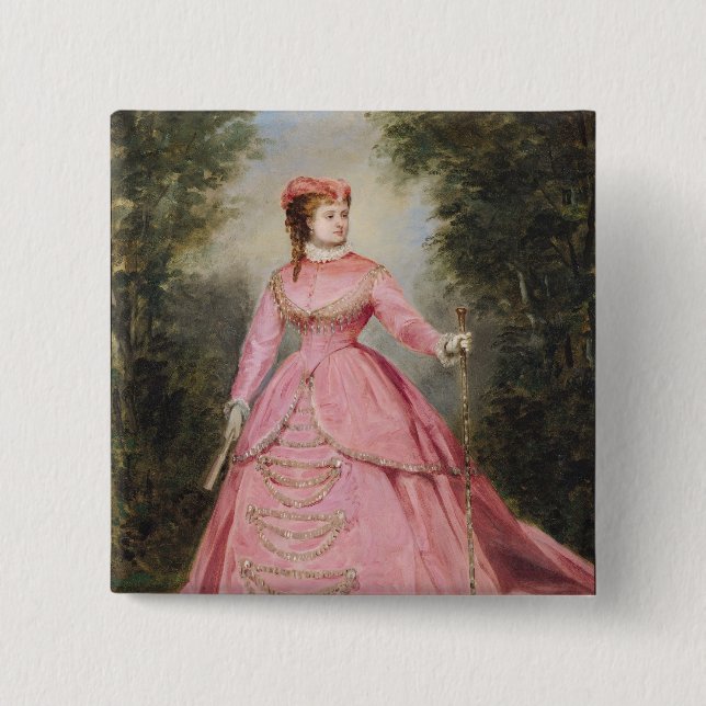 Hortense Schneider  1868 15 Cm Square Badge (Front)
