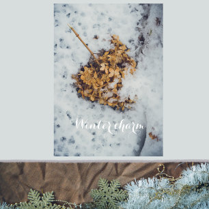 Hortensia flower on the snow  poster