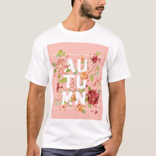 Hortensia Flowers: Autumn Vintage Background T-Shirt
